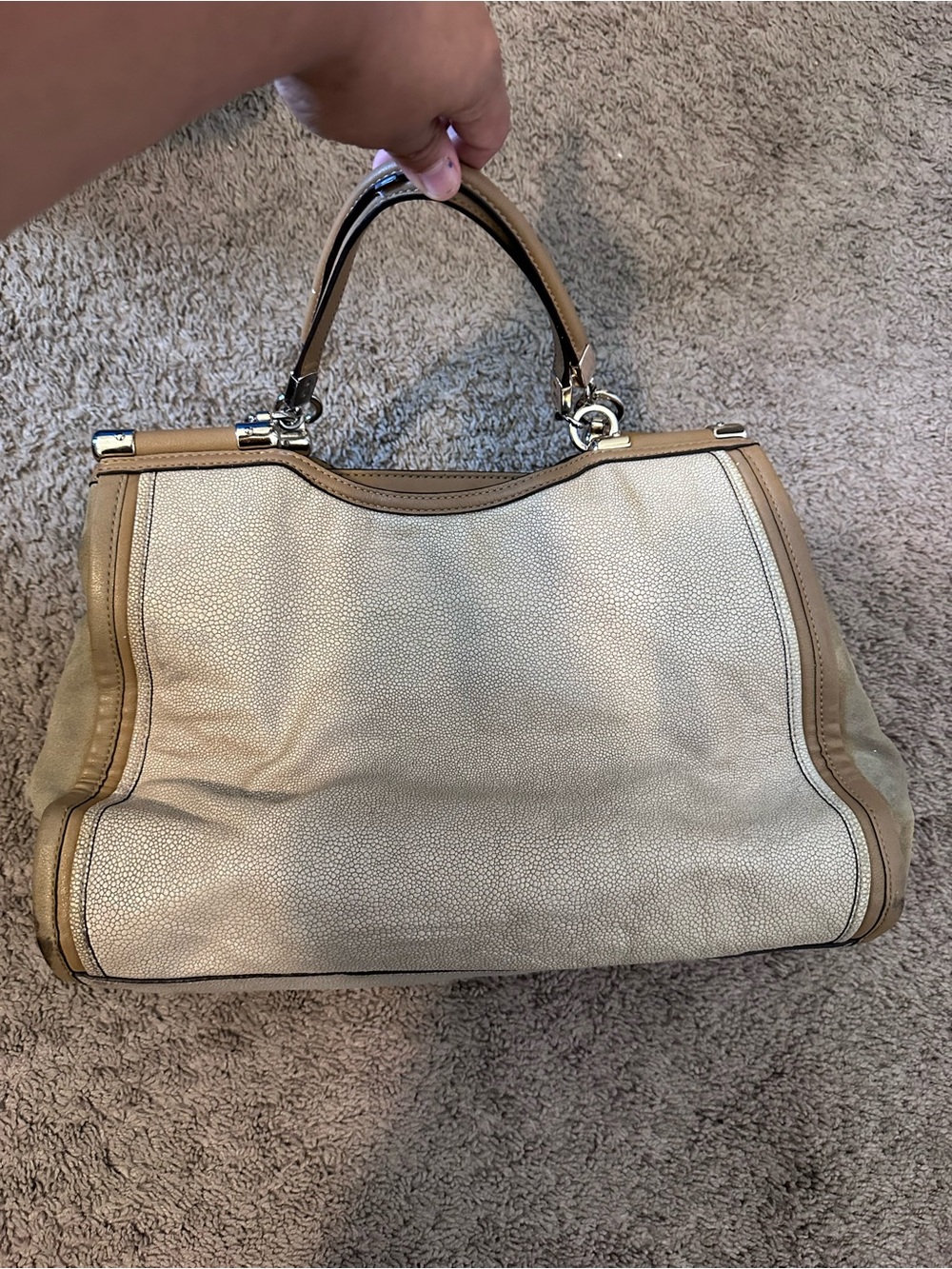 Coach Madison pinnacle caroline satchel stingray Embossed leather (needs cleanin